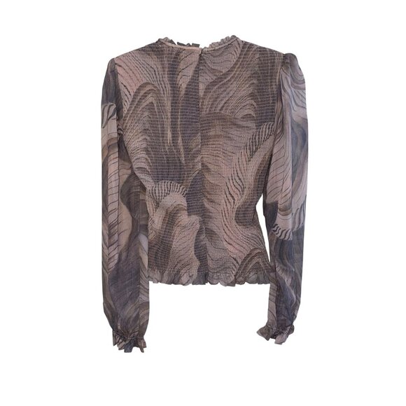 Truth By Republic Womens Long Sleeve Blouse With Artistic Design S/P - Picture 5 of 7